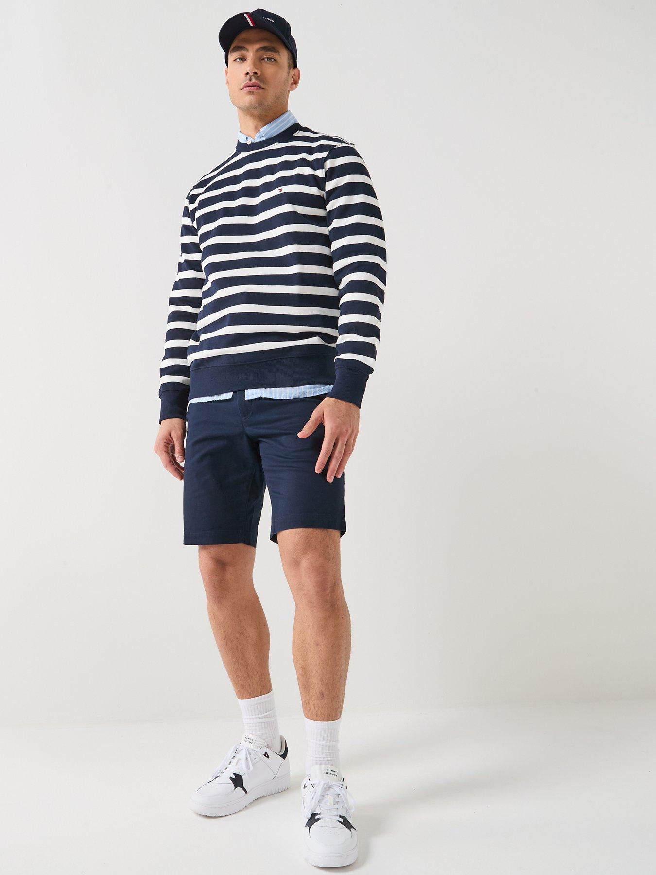 Image 3 of 6 of Tommy Hilfiger Essential Block Stripe Crew Sweatshirt - Navy