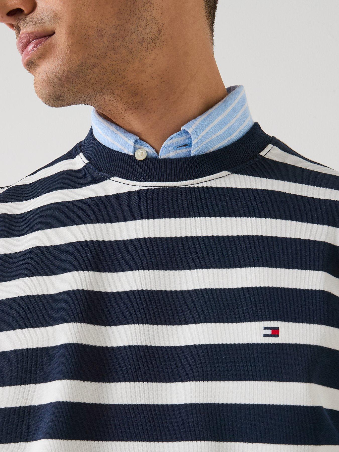 Image 5 of 6 of Tommy Hilfiger Essential Block Stripe Crew Sweatshirt - Navy