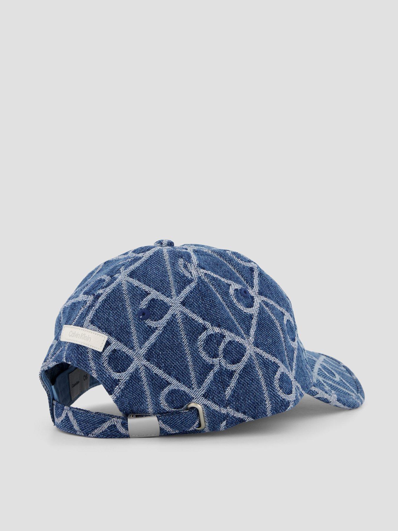 Image 4 of 4 of Calvin Klein Allover Print Jacquard Denim Baseball Cap - Blue