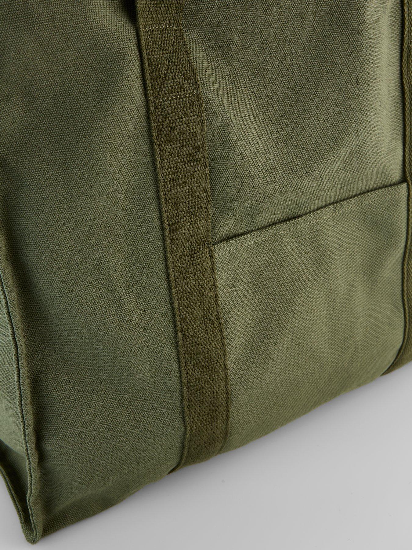 Image 3 of 4 of The Very Collection Canvas Double Strap Weekend Bag&nbsp;- Green