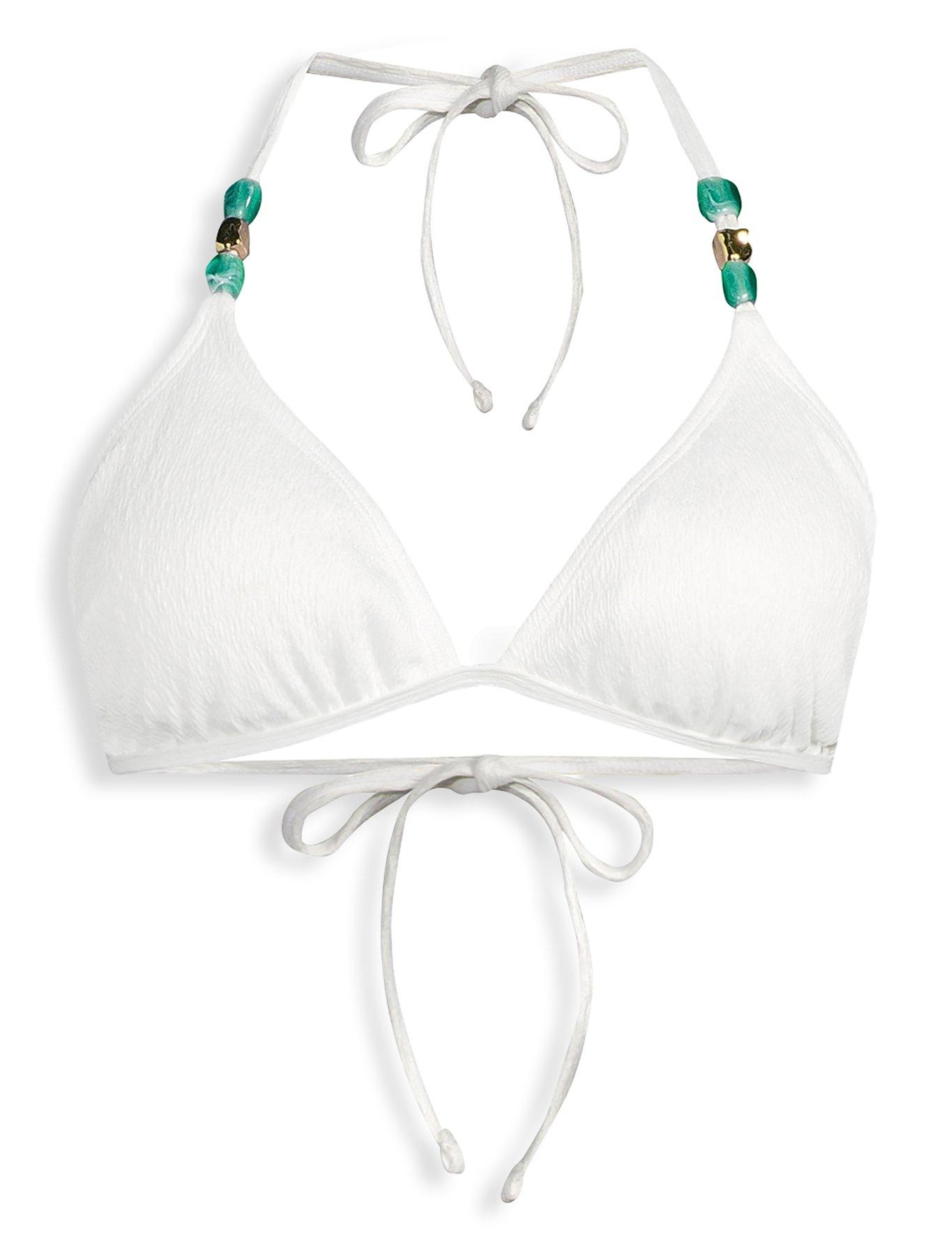 Image 7 of 7 of The Very Collection Trim Halter Tie Triangle Bikini Top