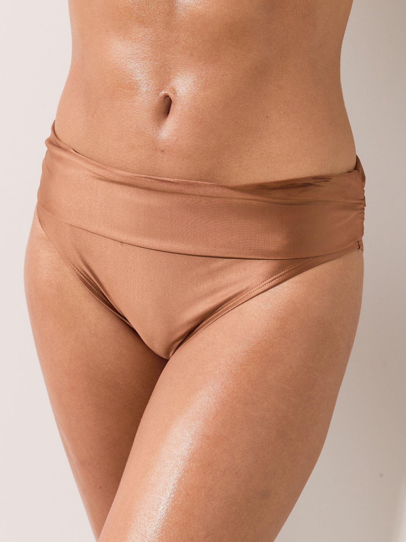 Image 6 of 7 of The Very Collection High Waisted Folded Bikini Brief - Natural