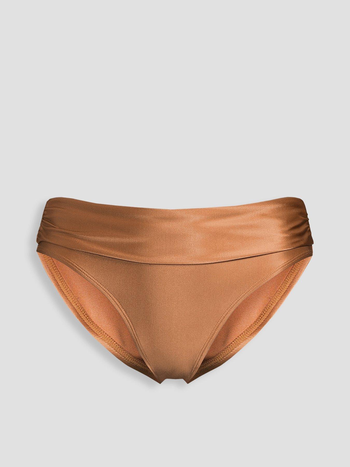 Image 7 of 7 of The Very Collection High Waisted Folded Bikini Brief - Natural