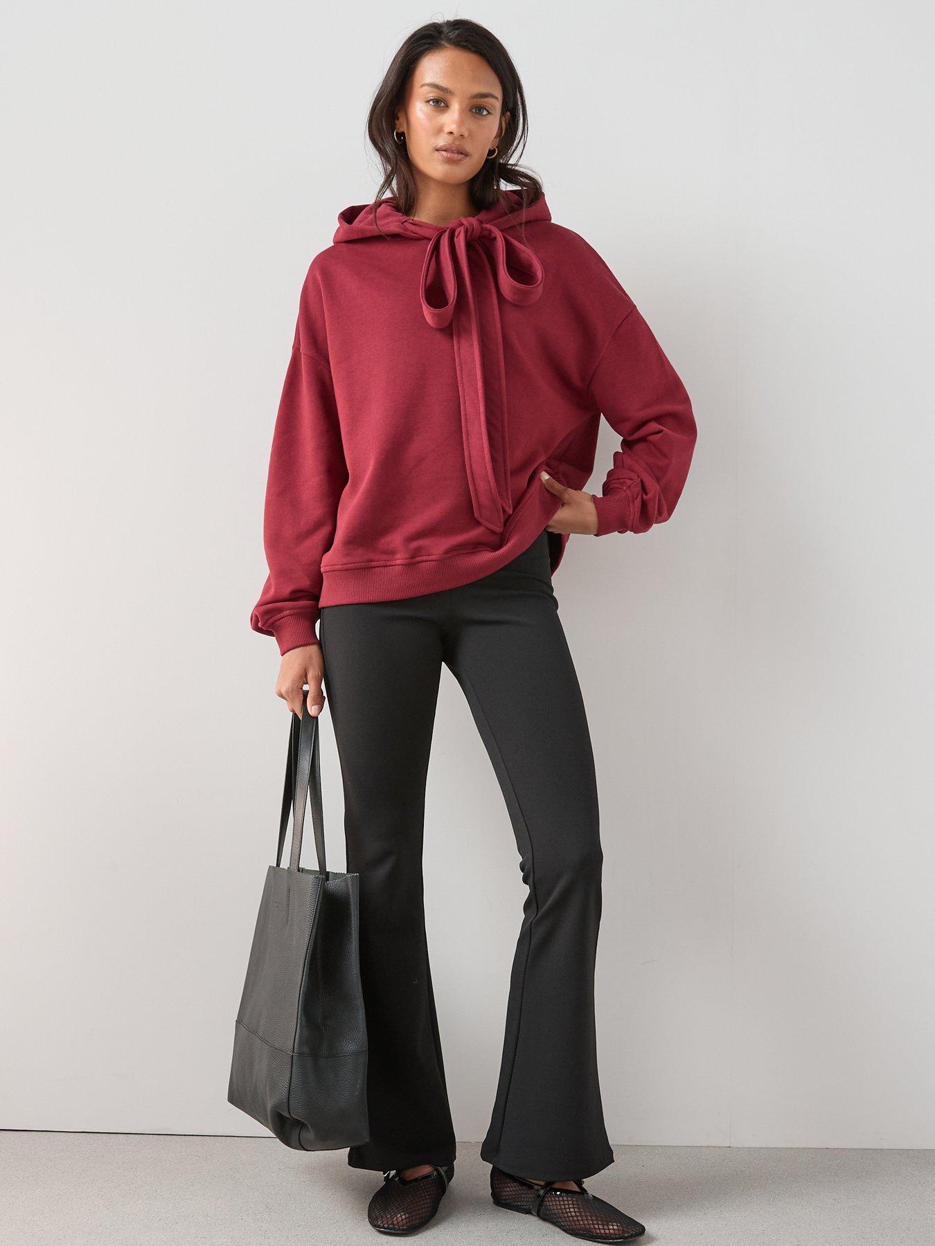 Image 3 of 6 of The Very Collection Bow Detail Hoodie - Red