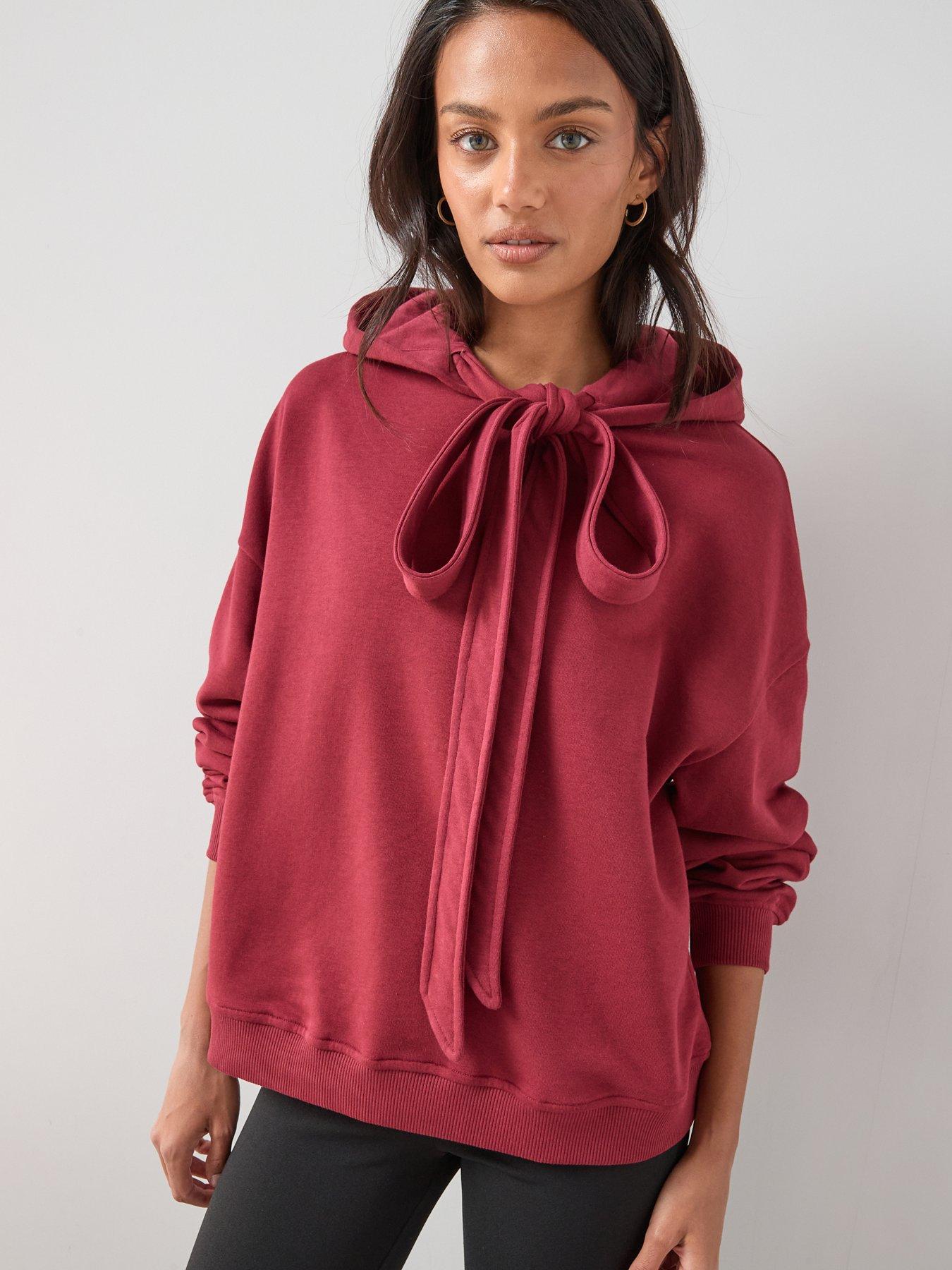 Image 5 of 6 of The Very Collection Bow Detail Hoodie - Red