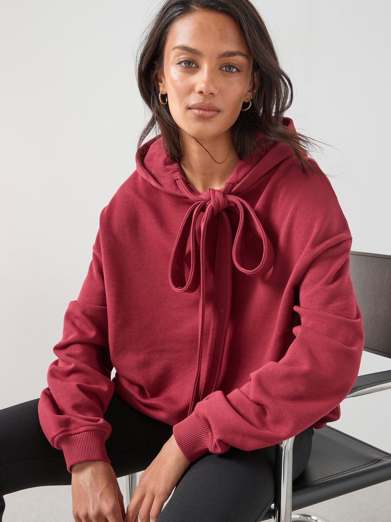Image 6 of 6 of The Very Collection Bow Detail Hoodie - Red