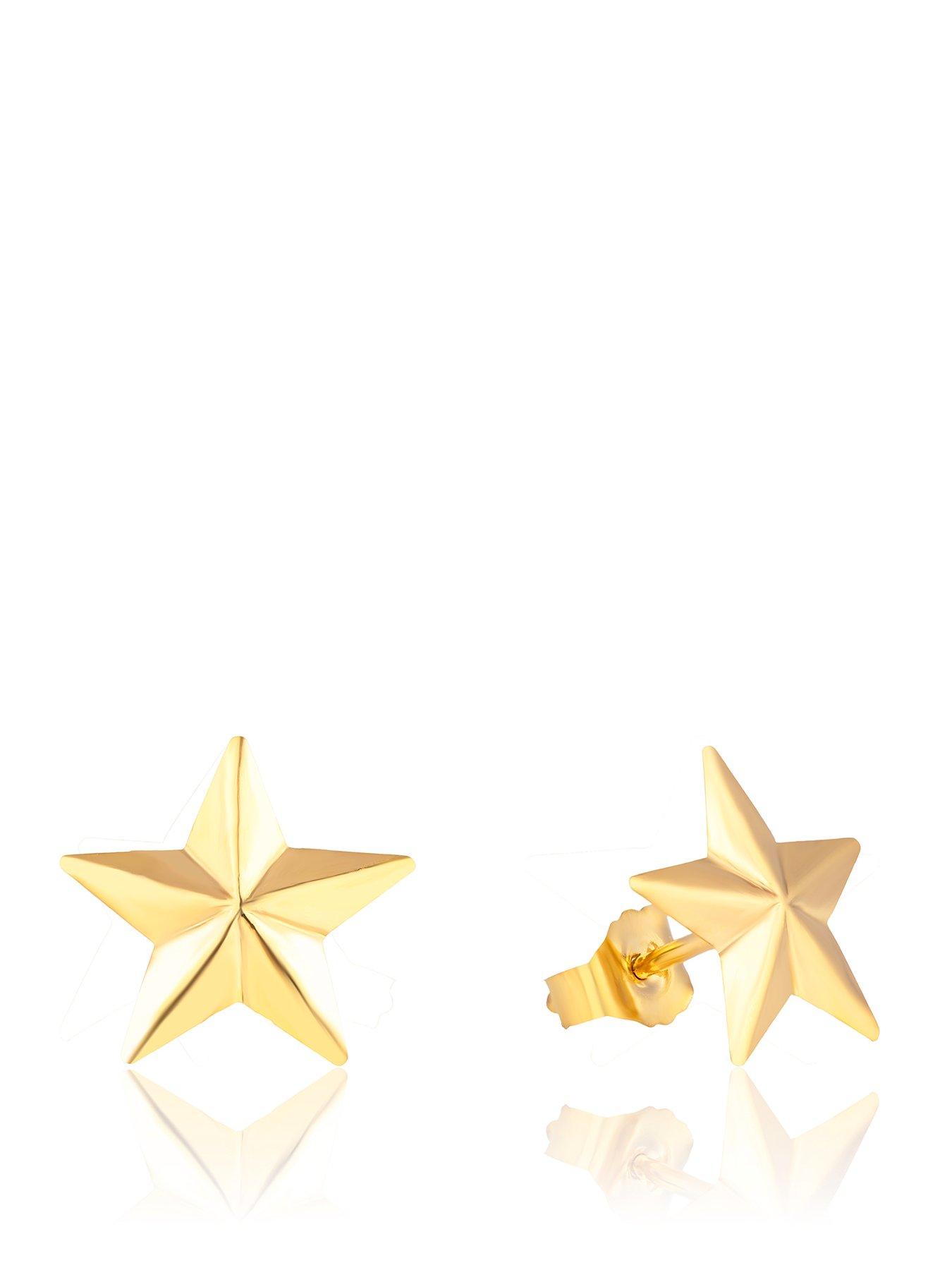 Image 1 of 4 of The Love Collection 9ct Gold Star Stud Earrings