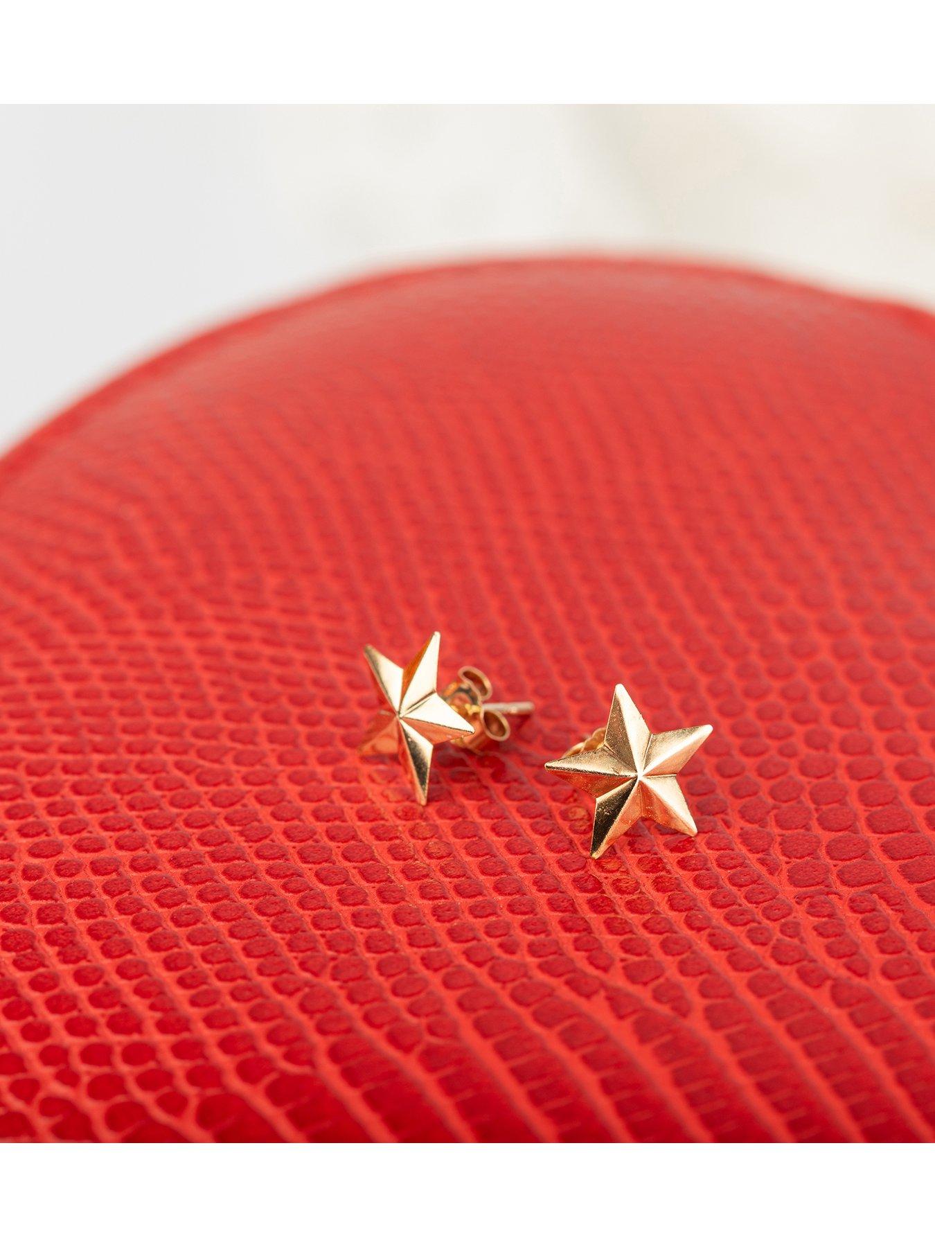  image of the-love-collection-9ct-gold-star-stud-earrings