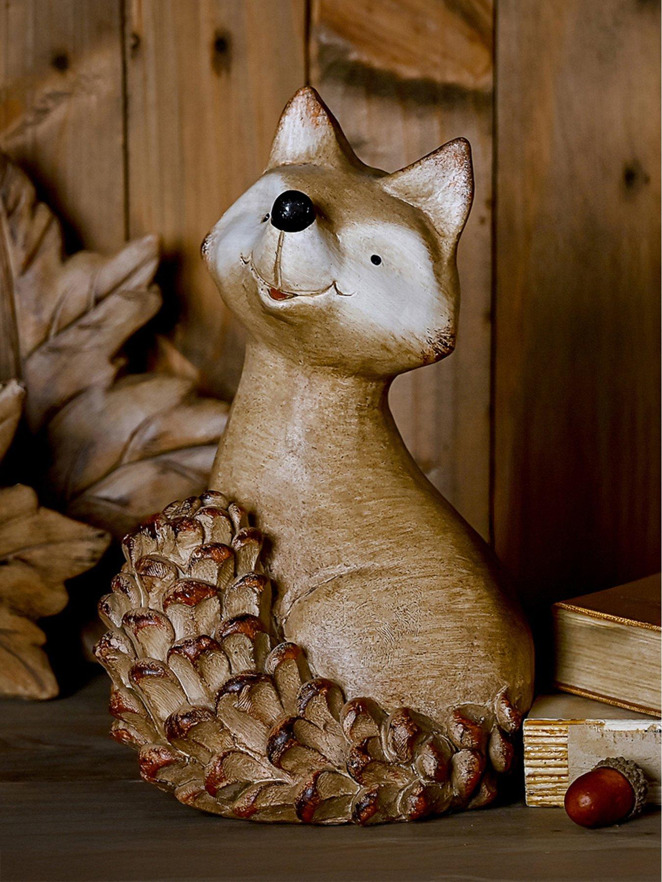  image of country-living-wood-effect-resin-fox-large