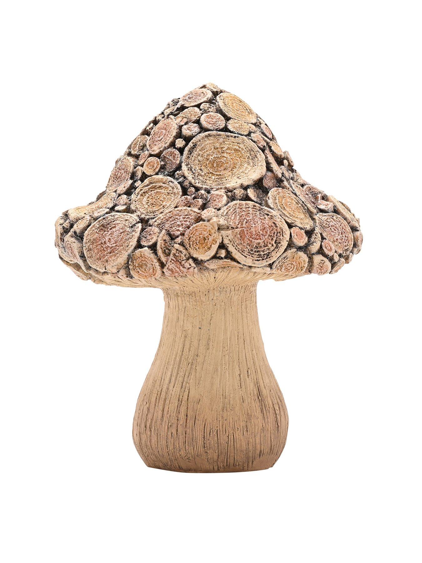Image 2 of 5 of Country Living Wood Effect Mushroom with Log - 20cms