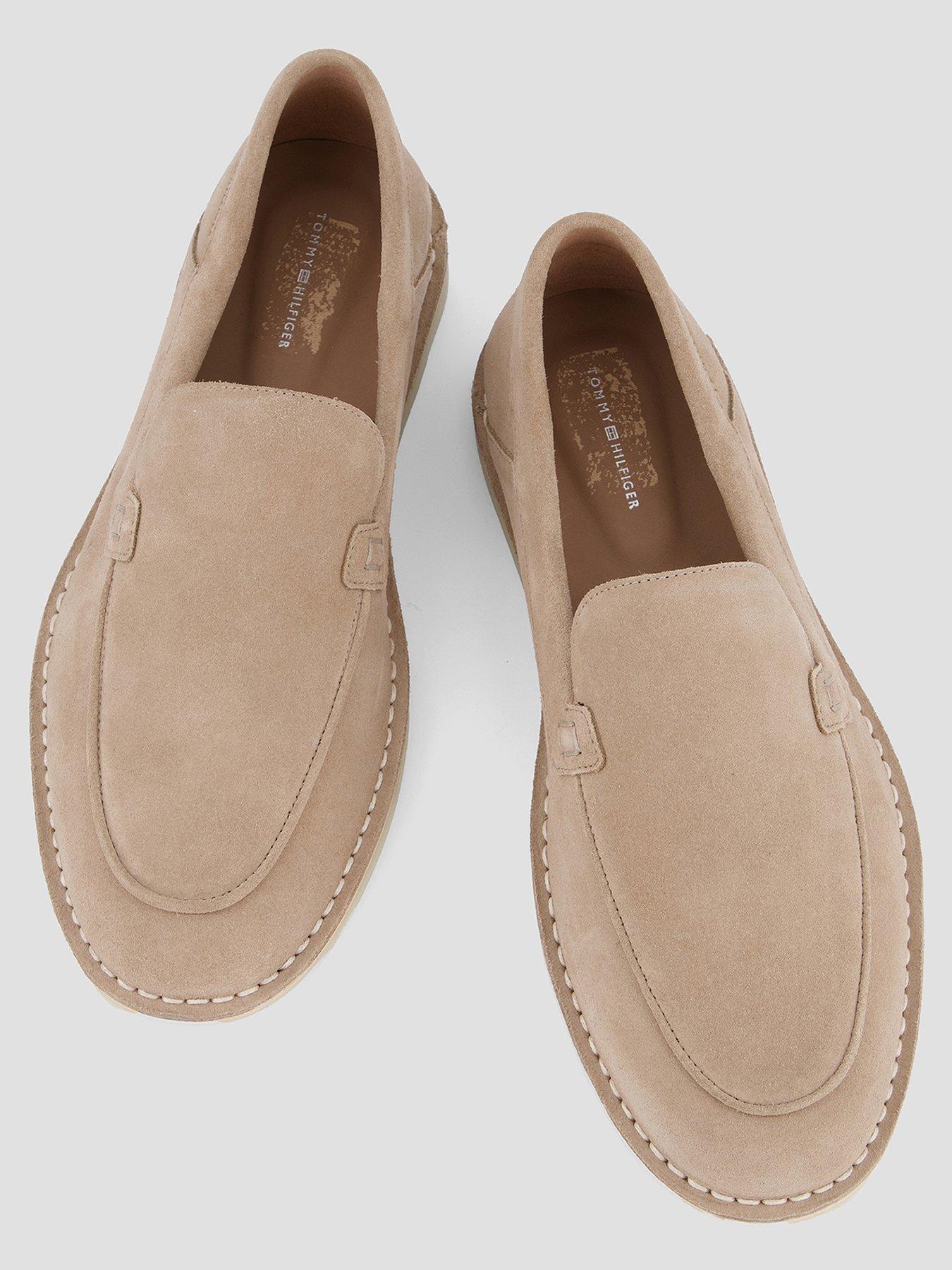  image of tommy-hilfiger-stitchdown-suede-loafer-natural