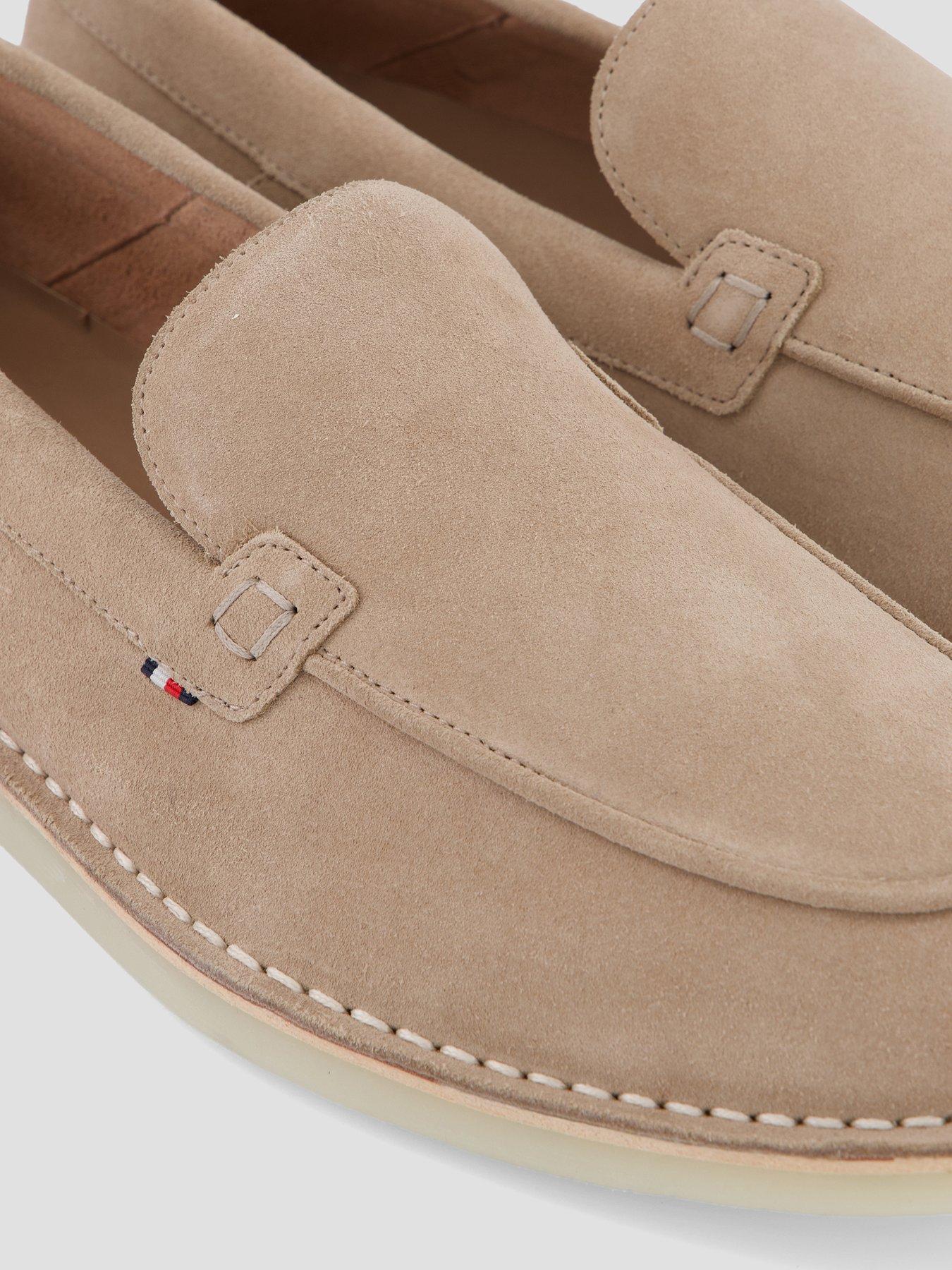  image of tommy-hilfiger-stitchdown-suede-loafer-natural