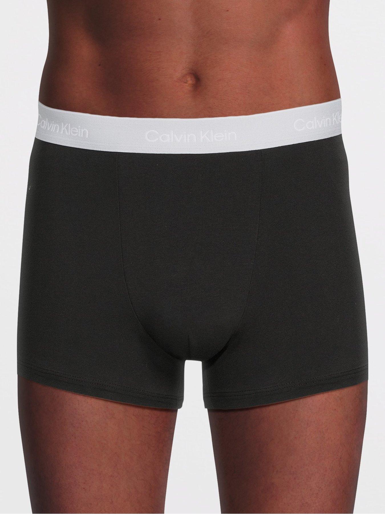 Image 2 of 3 of Calvin Klein Underwear Icon Cotton Stretch 3 Pack Relaxed Trunks - Black