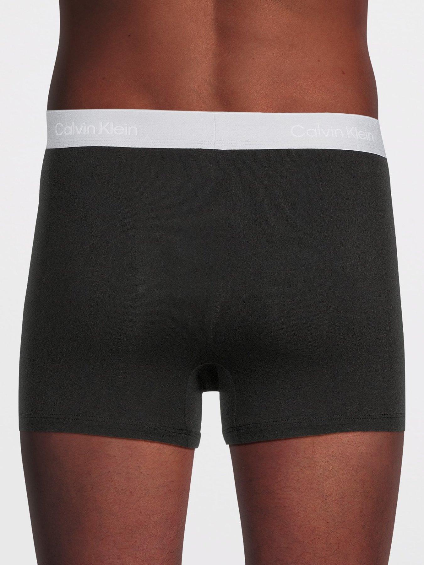 Image 3 of 3 of Calvin Klein Underwear Icon Cotton Stretch 3 Pack Relaxed Trunks - Black