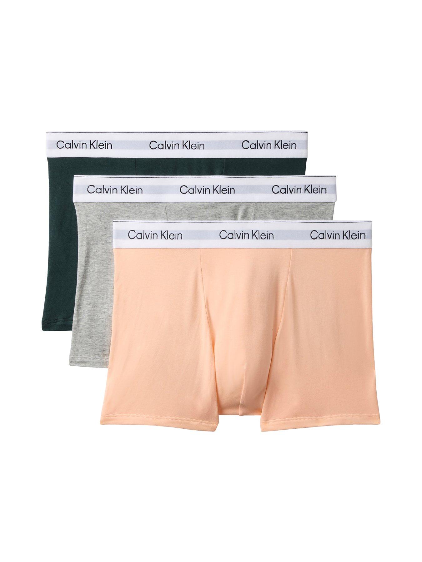 Image 1 of 5 of Calvin Klein Underwear Icon Cotton Stretch 3 Pack Relaxed Trunks - Assorted