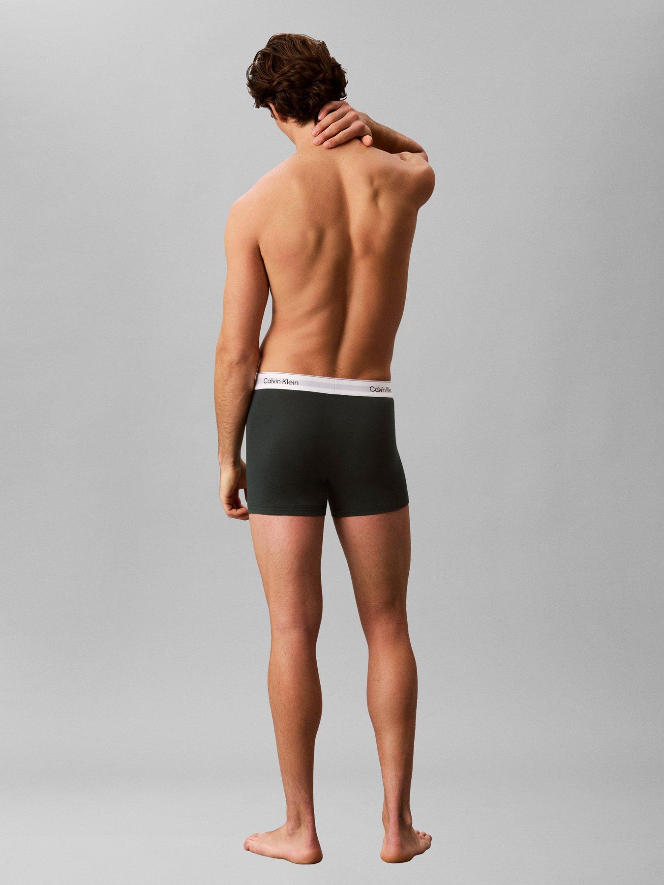 Image 3 of 5 of Calvin Klein Underwear Icon Cotton Stretch 3 Pack Relaxed Trunks - Assorted