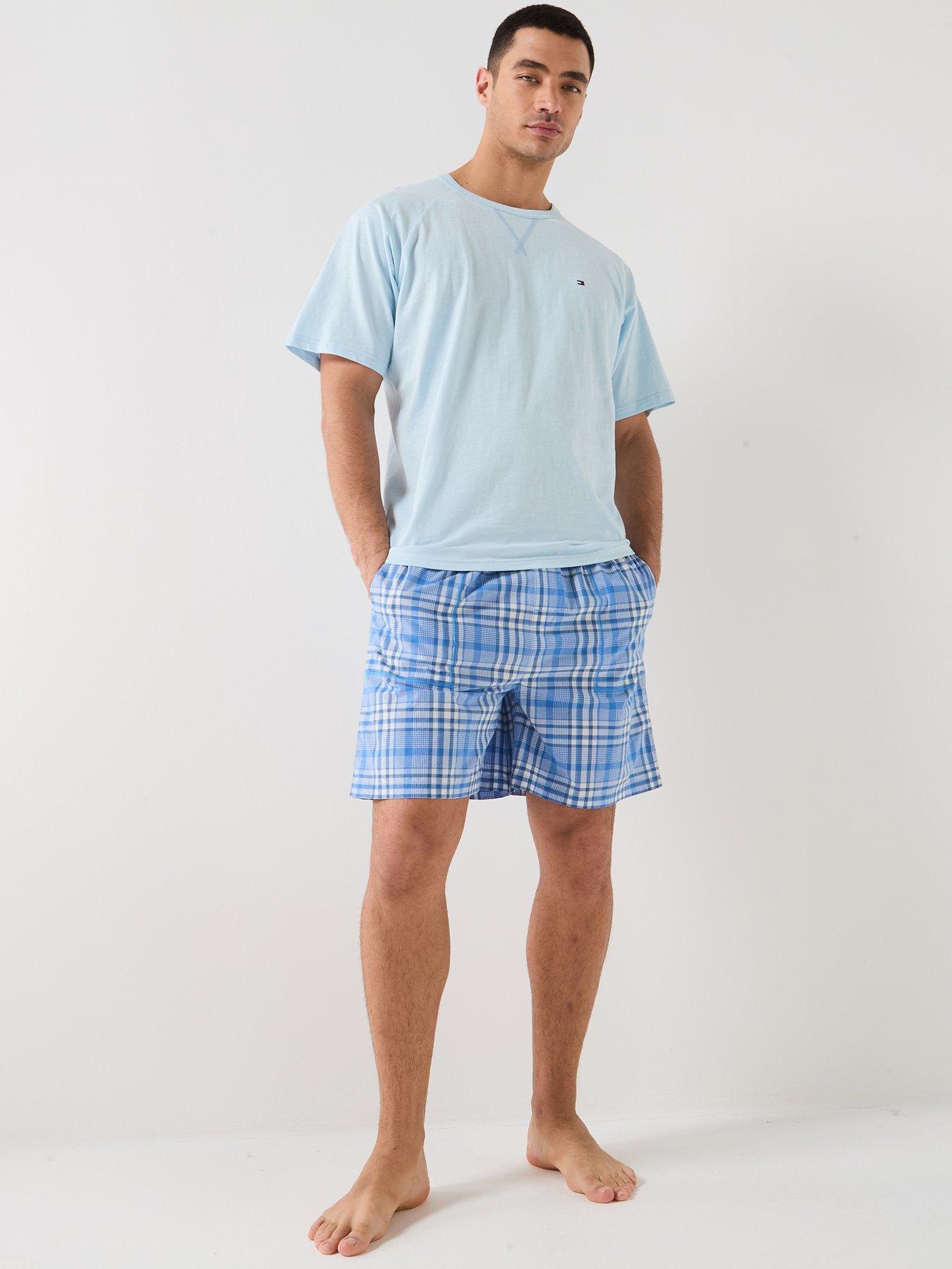 Image 1 of 6 of Tommy Hilfiger Woven Short Print Pyjama Set - Blue