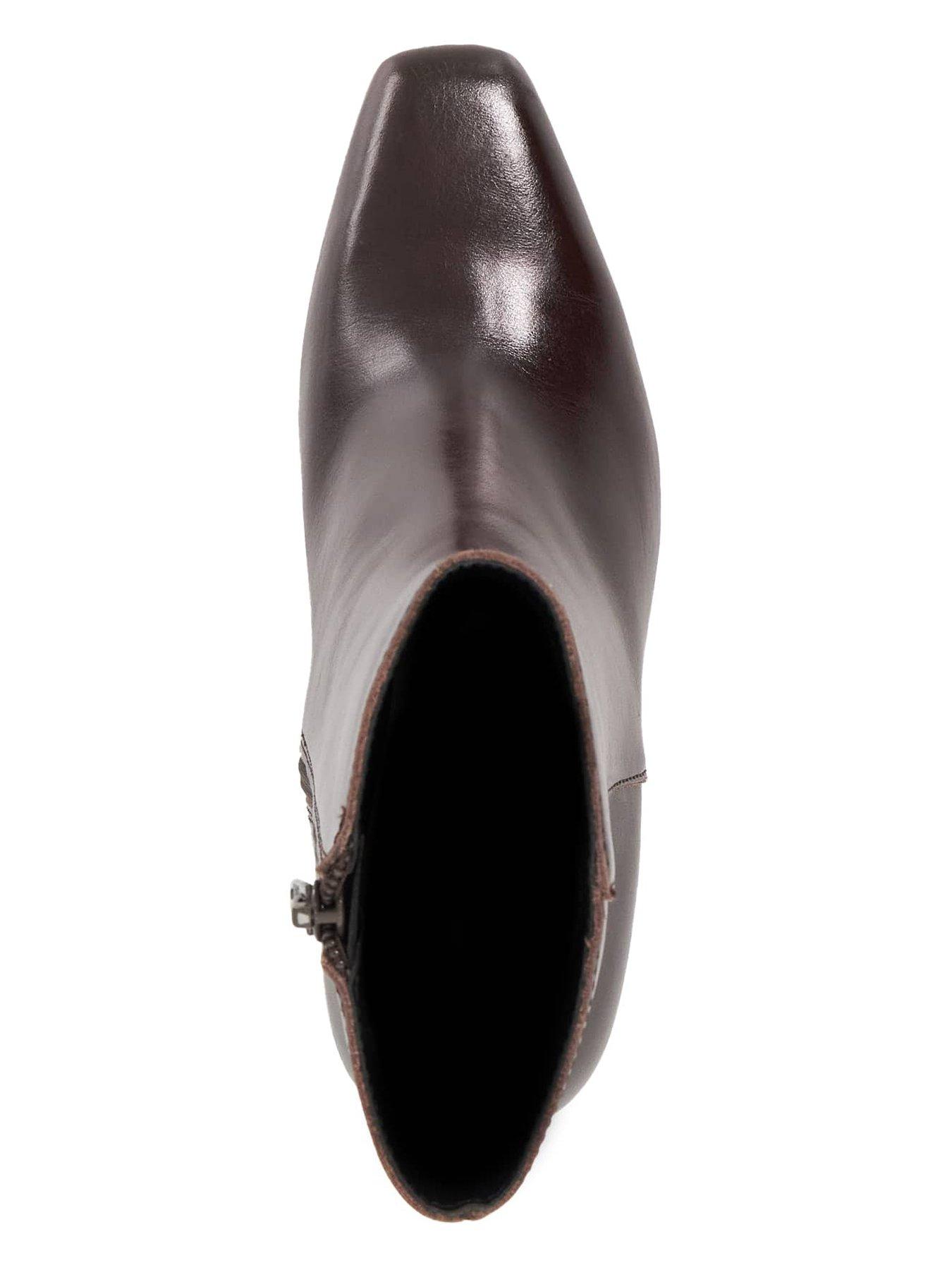  image of dune-london-ovation-square-toe-heeled-boots-brown