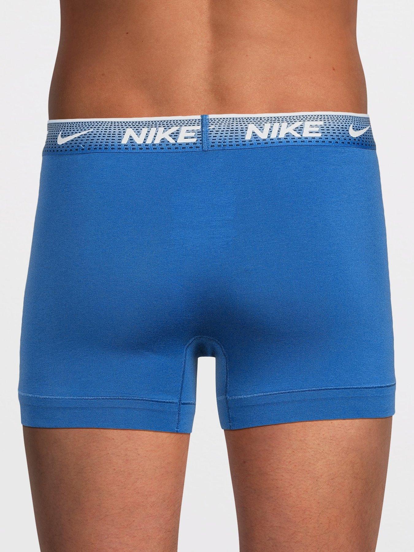 Image 3 of 3 of Nike Cotton Stretch 3 Pack Trunks - Blue