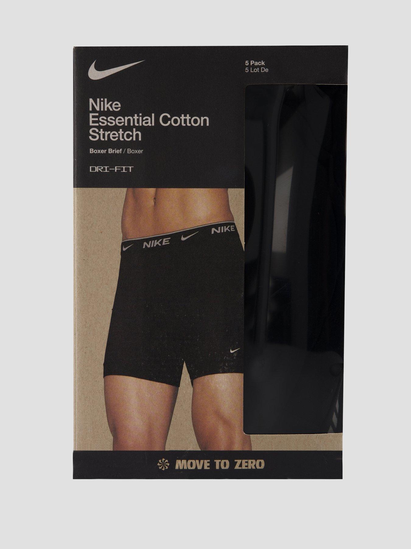 Image 4 of 4 of Nike Cotton Stretch 5 Pack Boxer Brief - Black