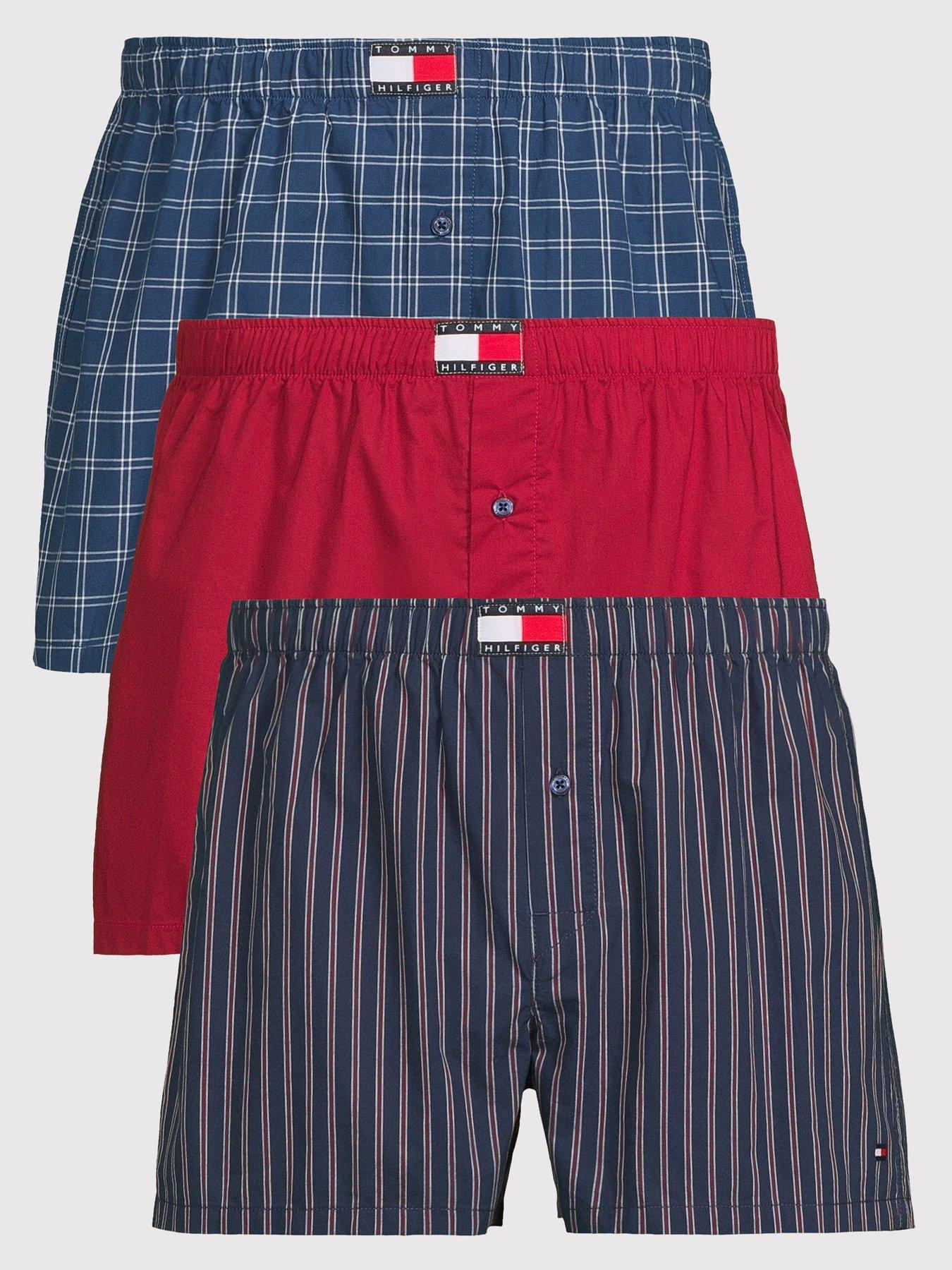 front image of tommy-hilfiger-3-pack-woven-boxers-assorted