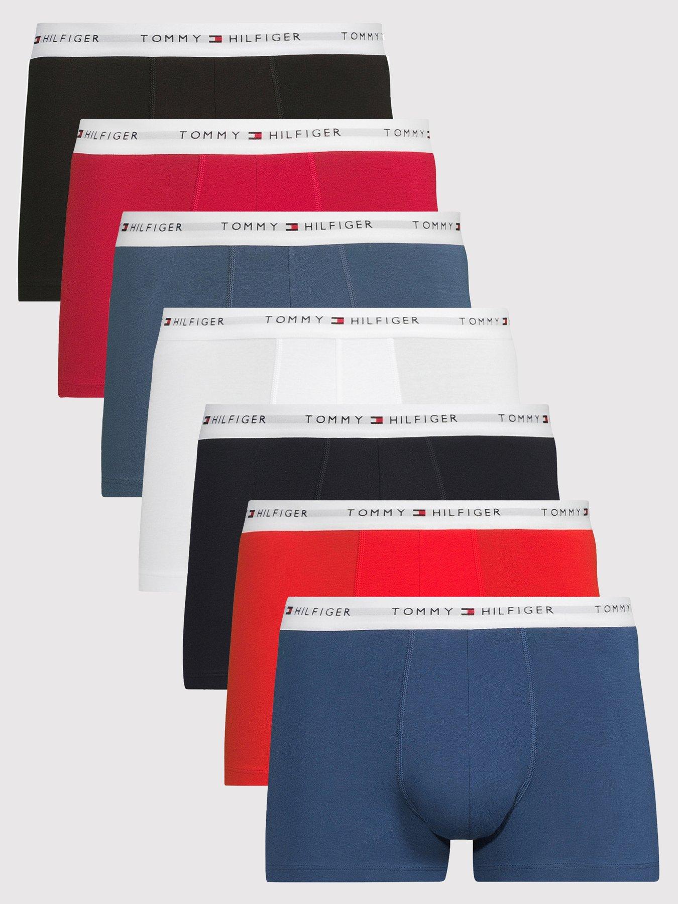  image of tommy-hilfiger-7-pack-signature-cotton-essential-trunks-assorted