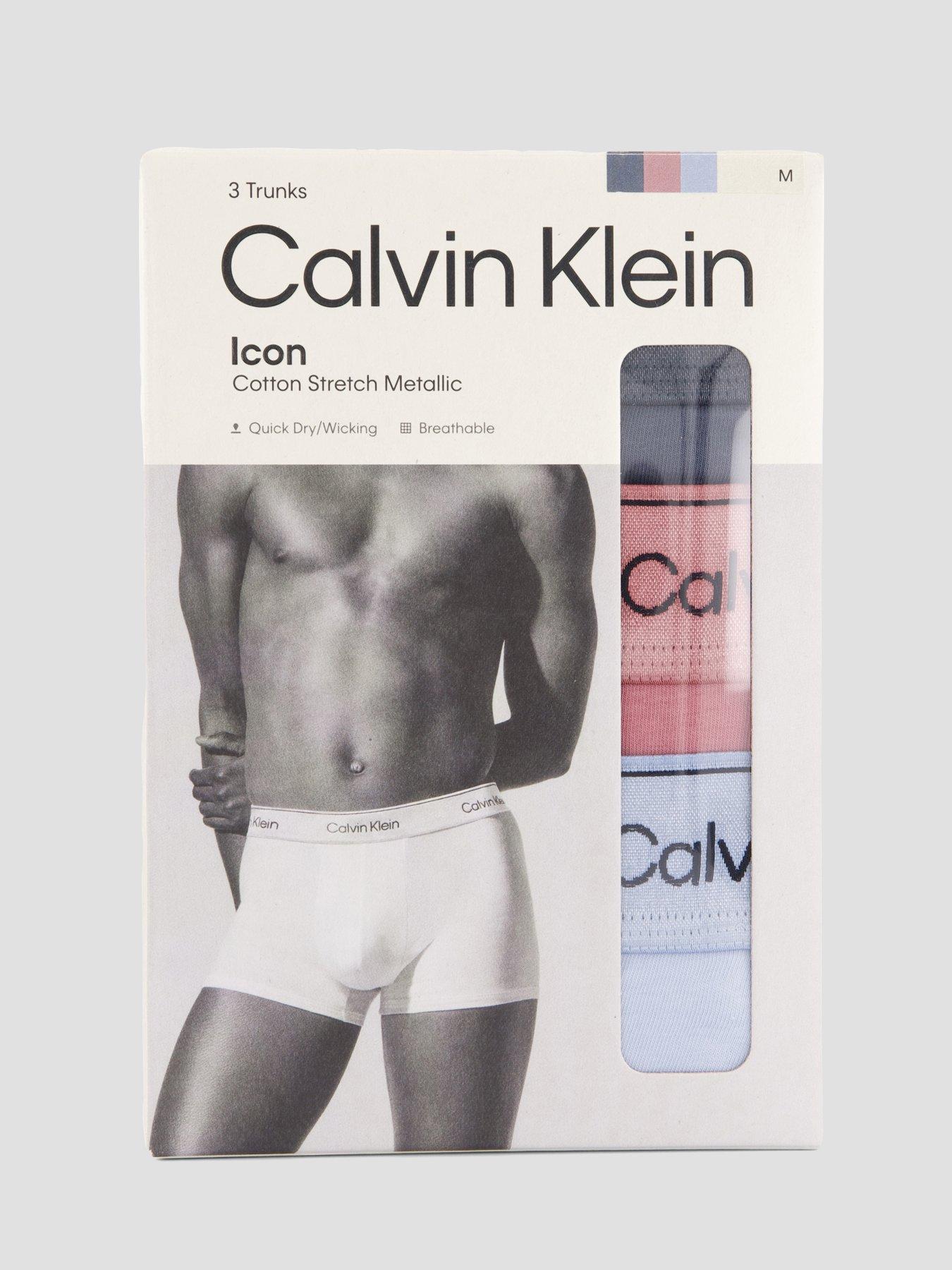 Image 4 of 4 of Calvin Klein Underwear Icon Cotton Stretch 3 Pack Shine Trunks - Assorted