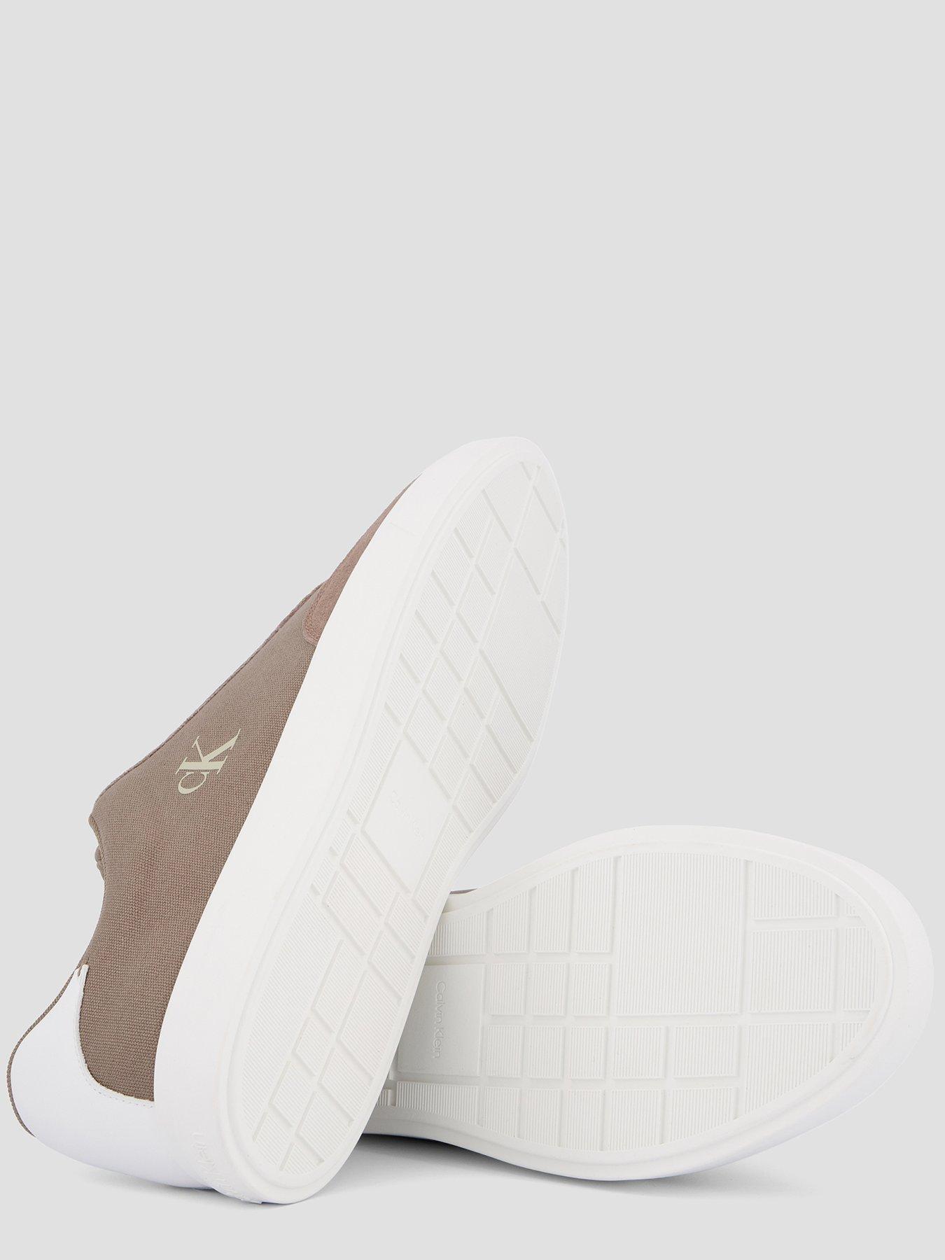  image of calvin-klein-low-profile-cupsole-trainers-beige
