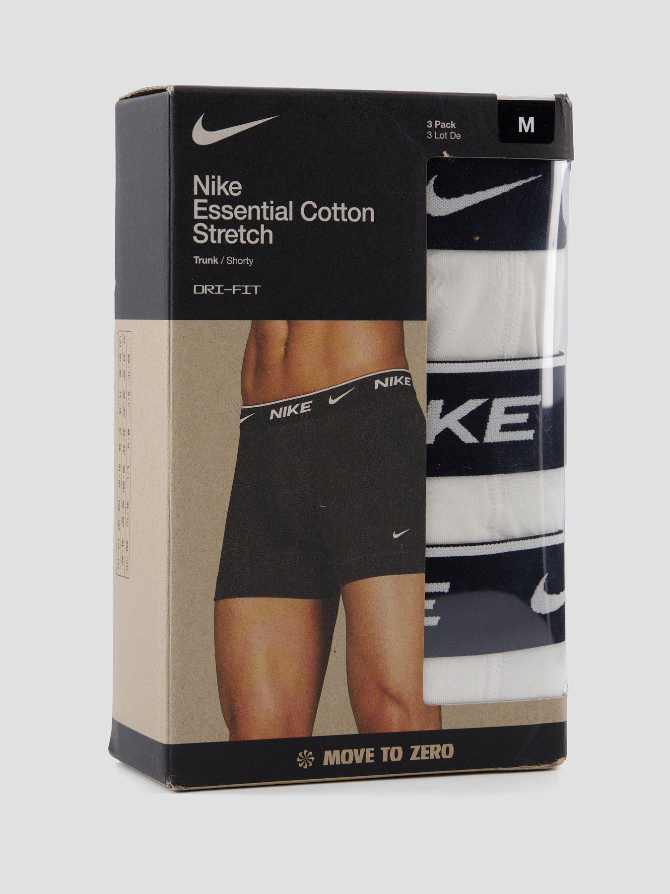 Image 4 of 4 of Nike Mens Cotton Stretch 3 Pack Trunks - White