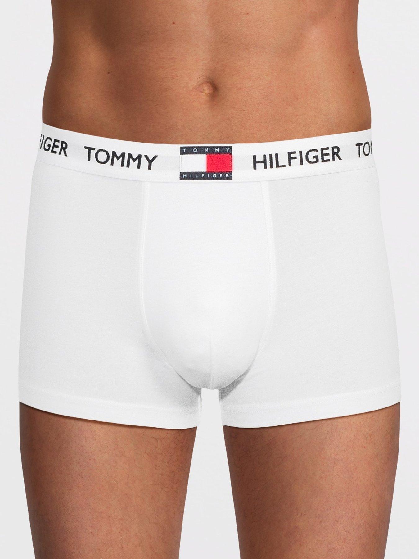 Image 2 of 4 of Tommy Hilfiger 3 Pack Heritage Cotton Badge Trunks - White