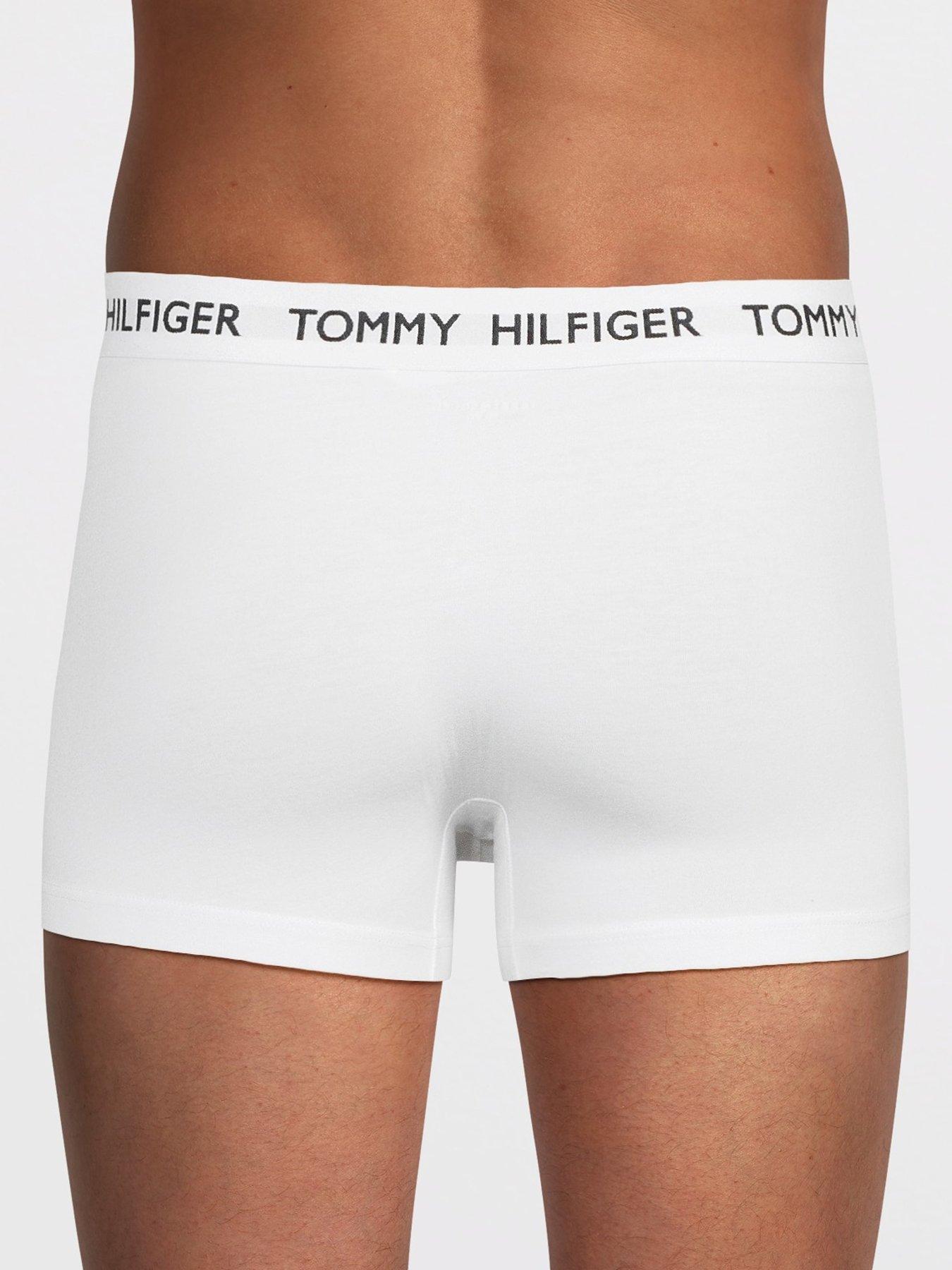 Image 3 of 4 of Tommy Hilfiger 3 Pack Heritage Cotton Badge Trunks - White