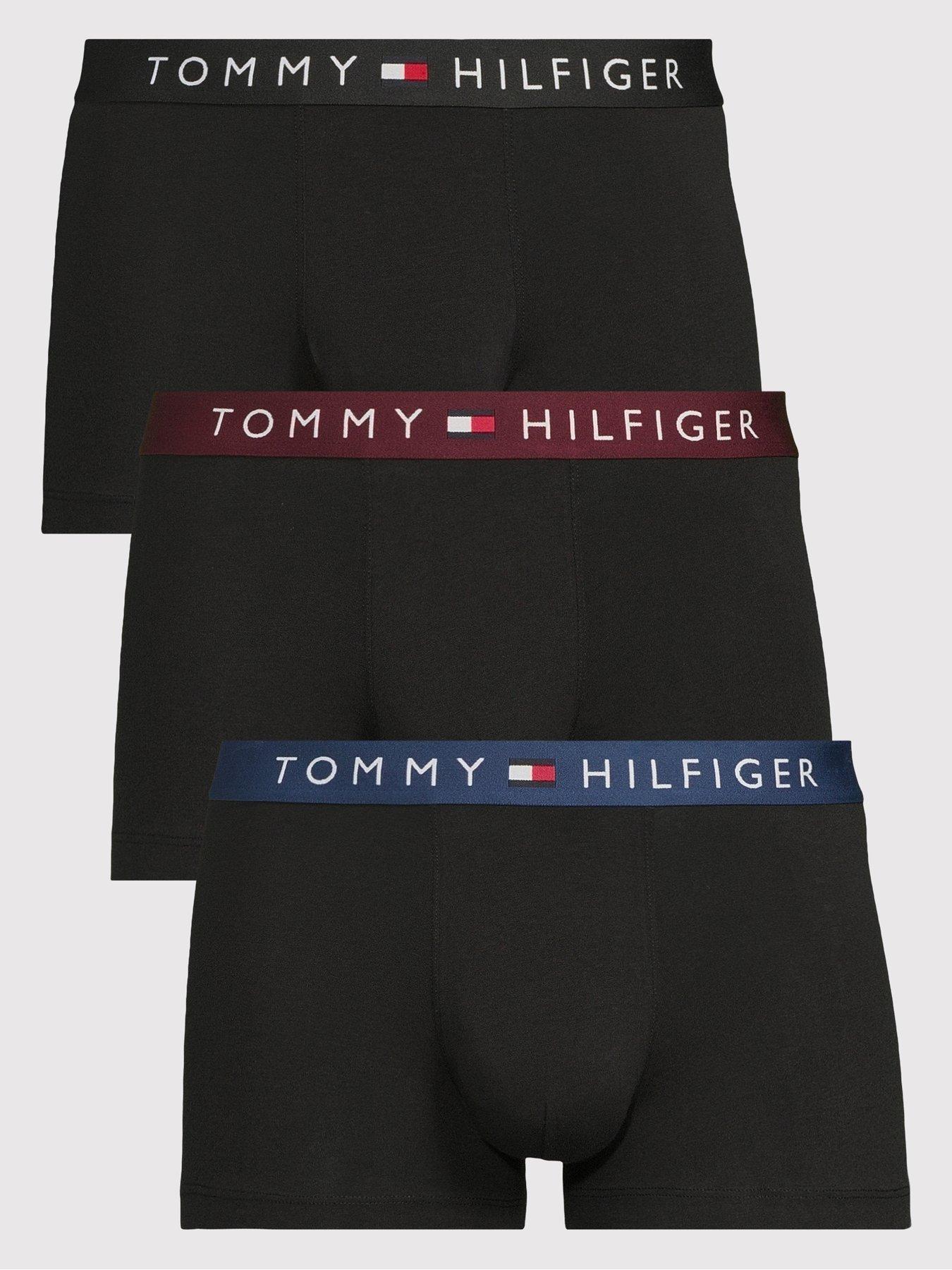 front image of tommy-hilfiger-3-pack-everyday-essentials-trunks-black