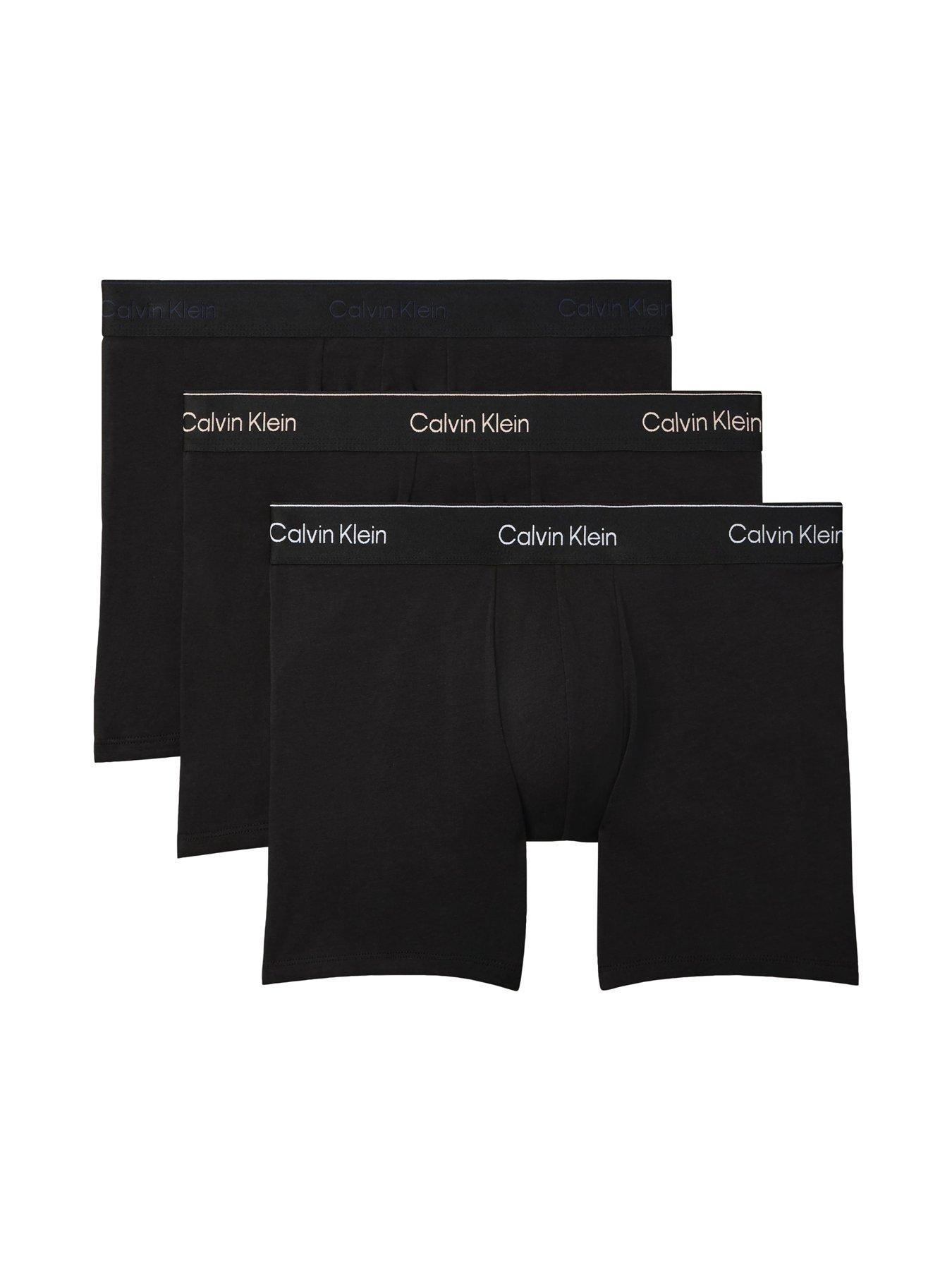 Image 1 of 5 of Calvin Klein Underwear Icon Cotton Stretch 3 Pack Boxer Brief - Black