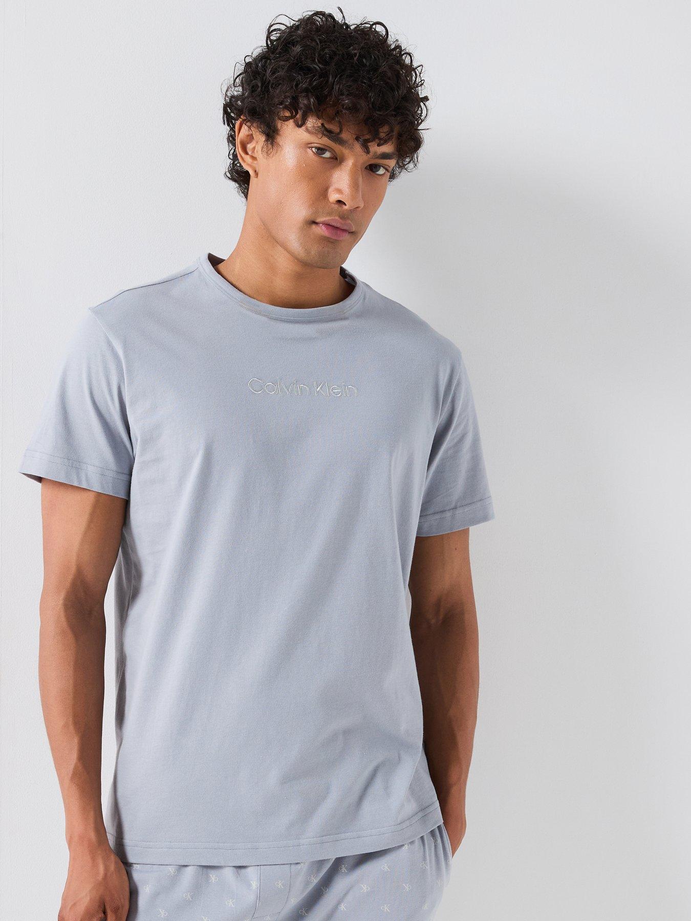 Image 1 of 6 of Calvin Klein Loungewear Cotton Stretch Pyjama Set - Grey