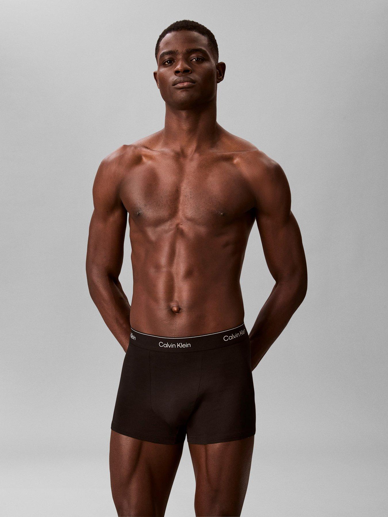 Image 2 of 5 of Calvin Klein Underwear Icon Cotton Stretch 3 Pack Relaxed Trunks - Black