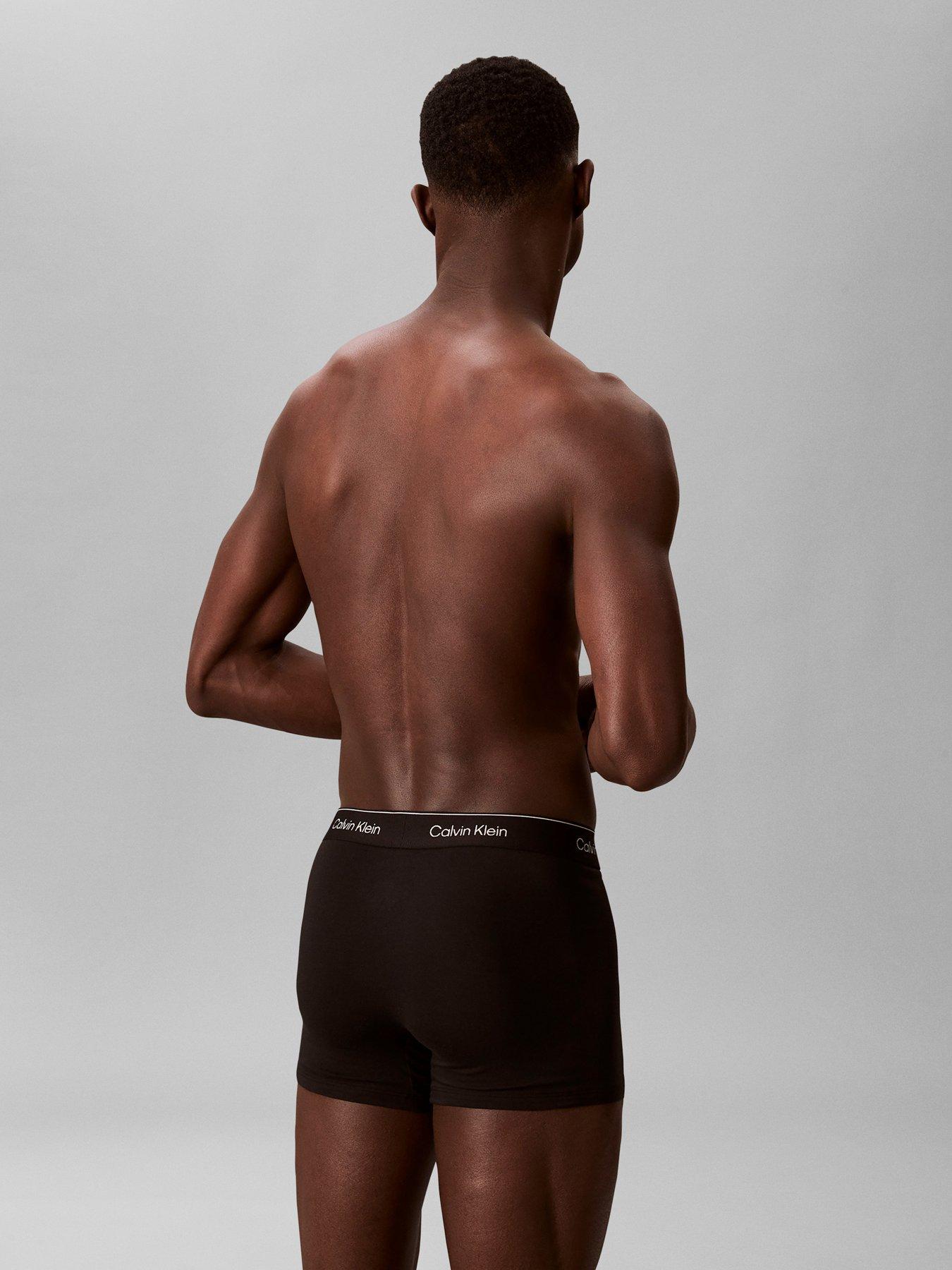 Image 3 of 5 of Calvin Klein Underwear Icon Cotton Stretch 3 Pack Relaxed Trunks - Black