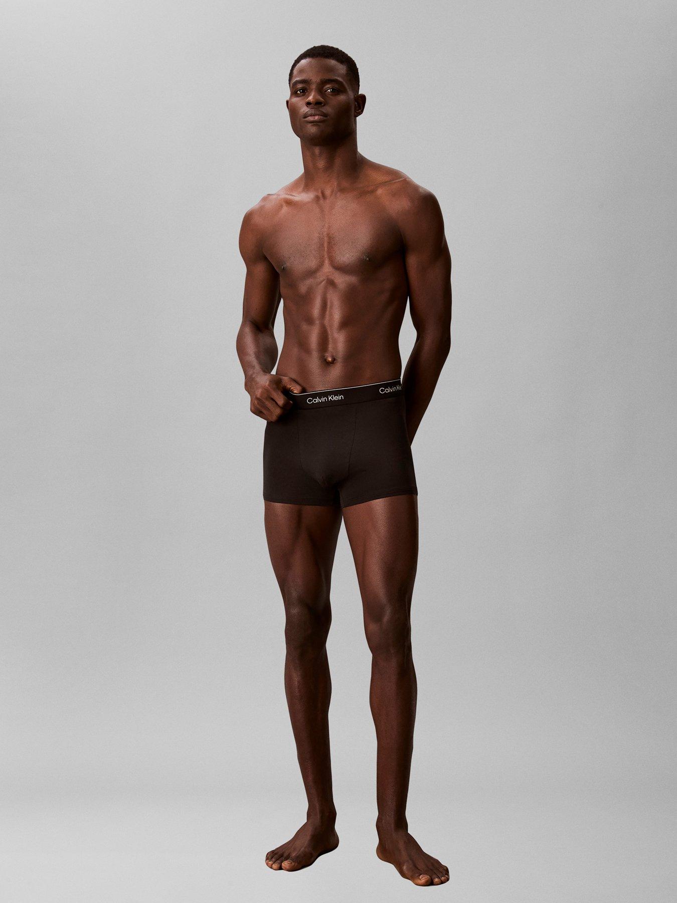 Image 5 of 5 of Calvin Klein Underwear Icon Cotton Stretch 3 Pack Relaxed Trunks - Black