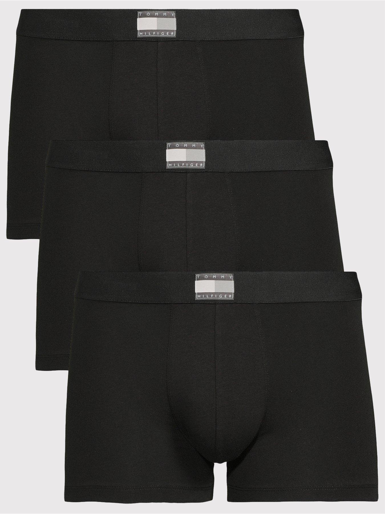Tommy Hilfiger 3 Pack Heritage Tonal Flag Trunks - Black