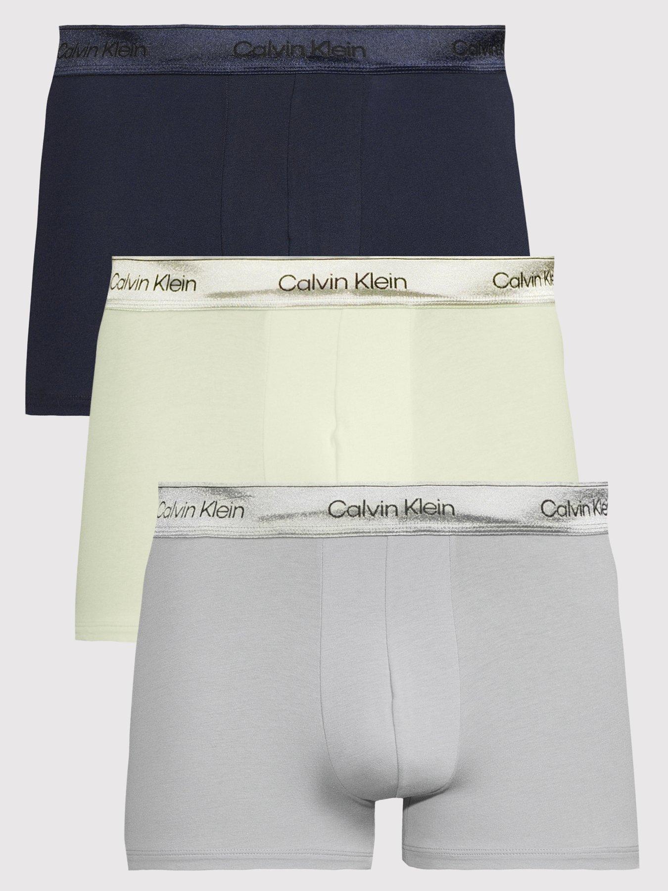 Image 1 of 3 of Calvin Klein Underwear Icon Cotton Stretch 3 Pack Shine Trunks - Assorted