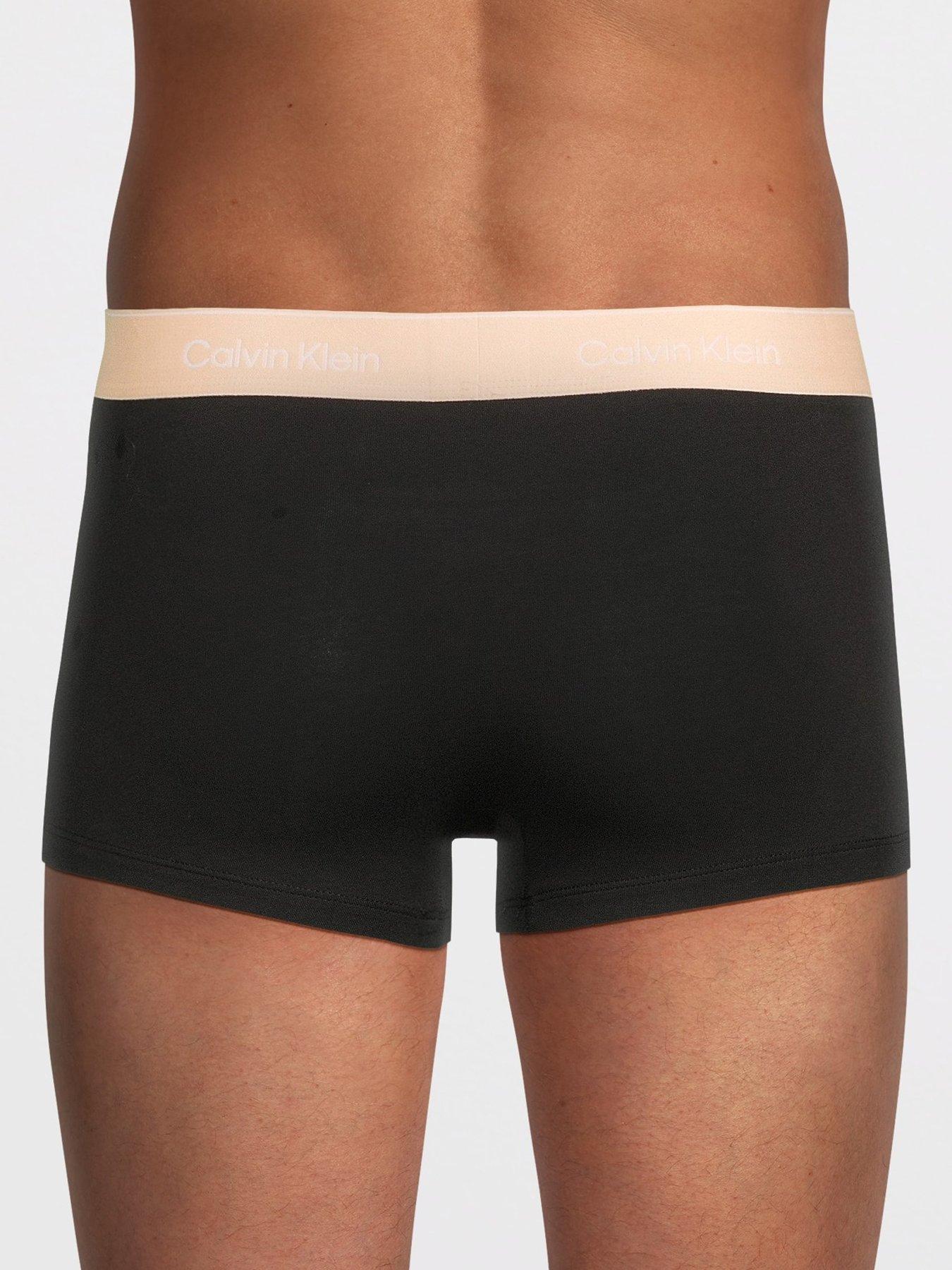 Image 3 of 3 of Calvin Klein Underwear Icon Cotton Stretch 3 Pack Low Rise Trunks - Black