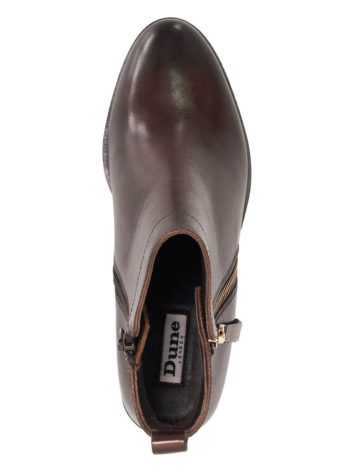  image of dune-london-paicing-side-zip-ankle-boots-brown