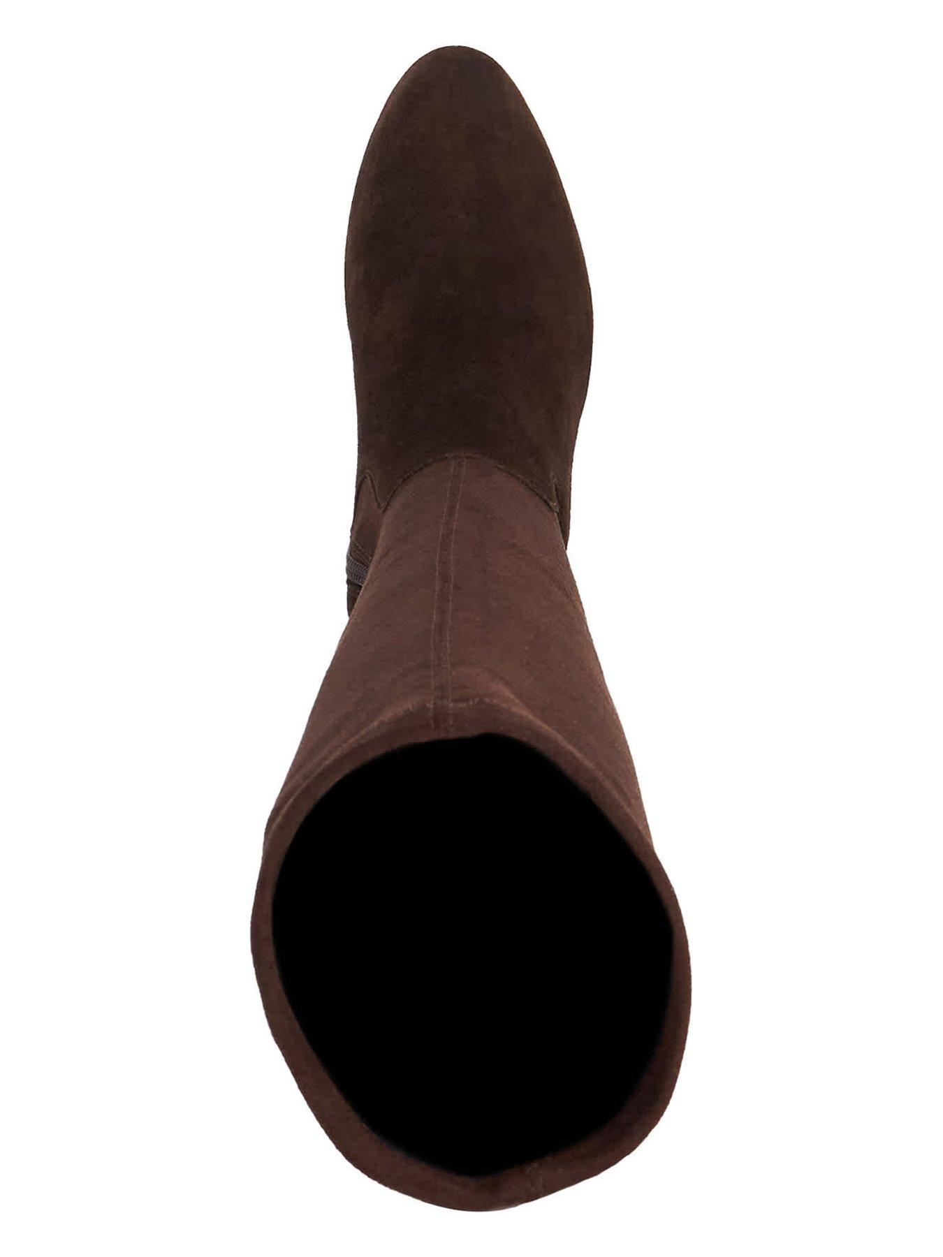  image of dune-london-simple-stretch-knee-boot-brown