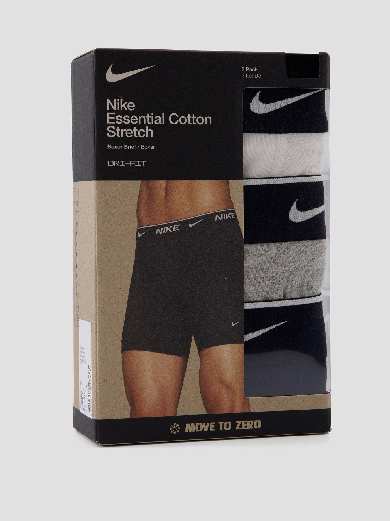 Image 4 of 4 of Nike Cotton Stretch 3 Pack Boxer Brief - Black/Multi