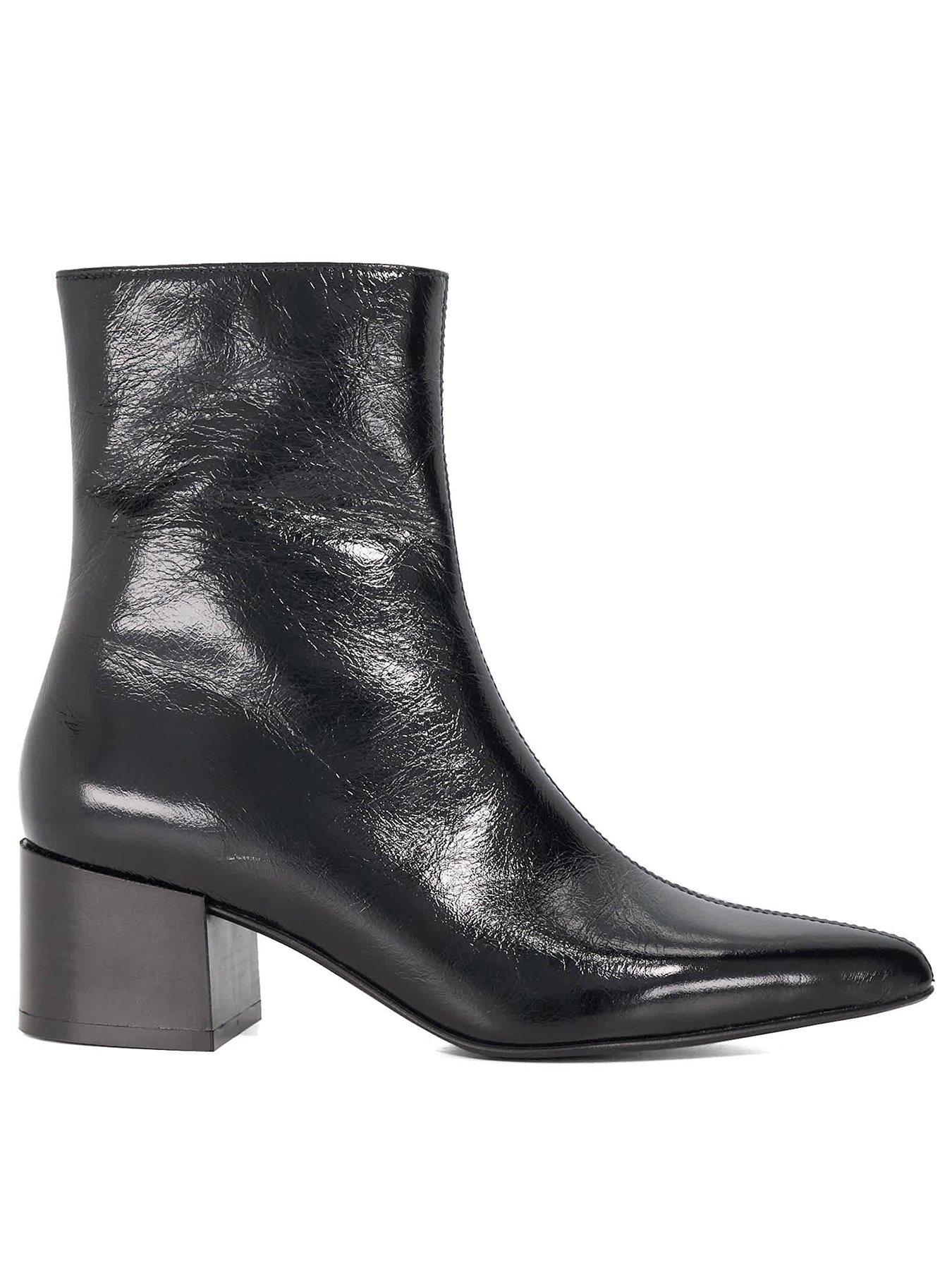 Image 2 of 6 of Dune London Pami Pointed Toe Block Ankle Boot - Black