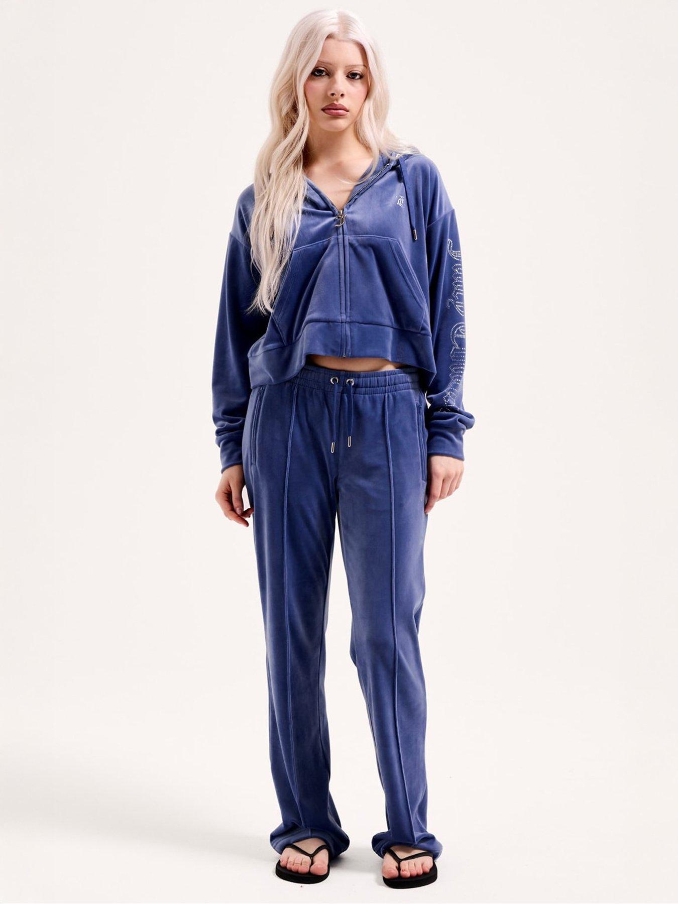 Image 1 of 6 of Juicy Couture Tina Outline Trackpants - Grey/blue