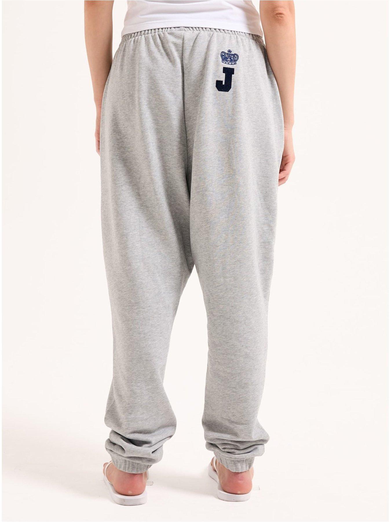 Image 2 of 4 of Juicy Couture Vista Crest Cuffed Loopback Joggers - Silver Marling