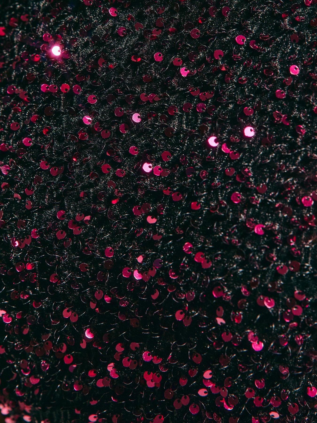  image of new-look-velvet-a-line-midi-sequin-dress-dark-burgundy