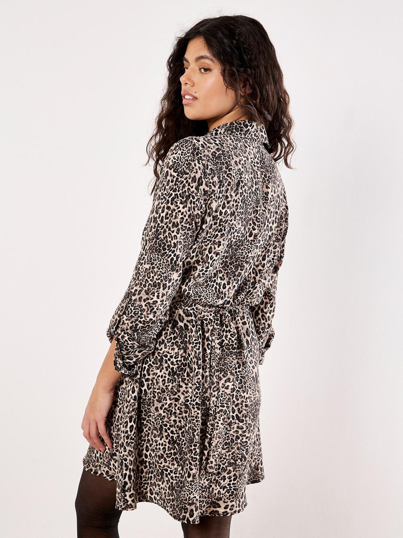  image of apricot-ombre-animal-belt-dress-multi