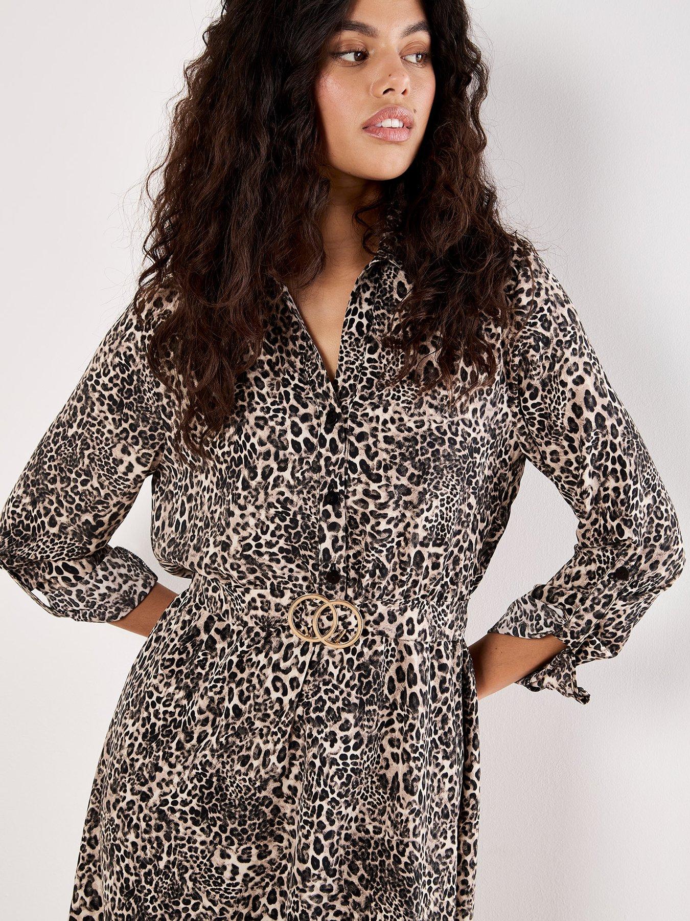  image of apricot-ombre-animal-belt-dress-multi