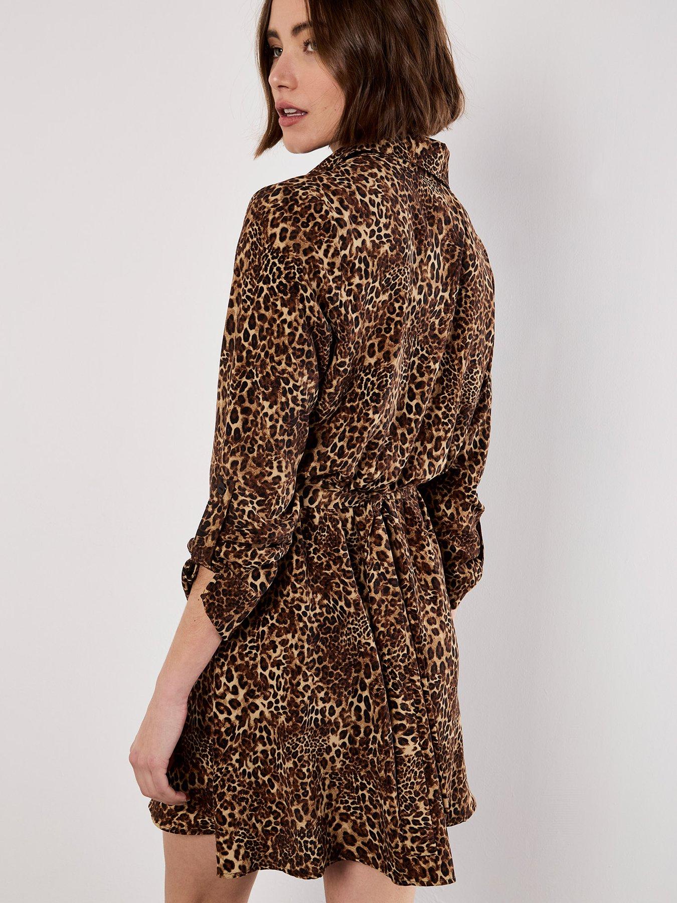  image of apricot-ombre-animal-belt-dress